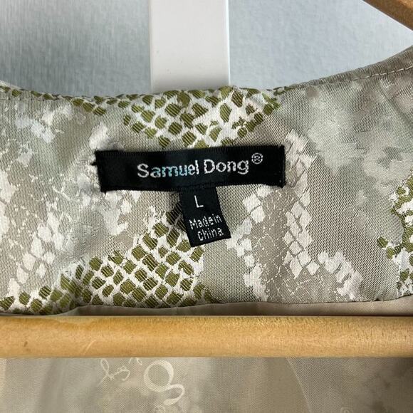 Samuel Dong Reptile Print Cropped Jacket Sz L - Picture 2 of 8